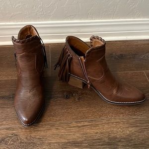 Natural Reflections western fringe bootie Size 7 WORN ONCE
